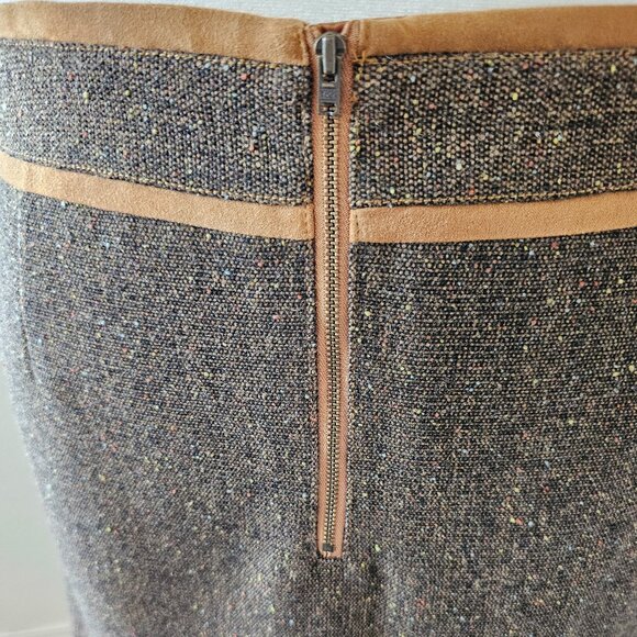 Bob Timberlake Brown/Tan Wool Blend Tweed Pencil Skirt - Picture 5 of 5